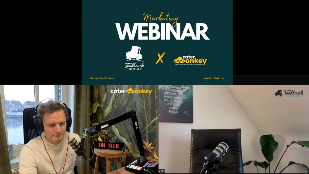 Beeld uit het webinar over meer bezoekers naar je cateringwebsite